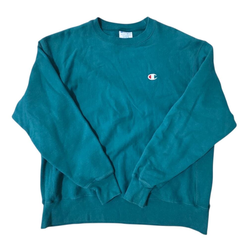 Champion Reverse Weave Crewneck Sweatshirt Mens Sz XL Teal